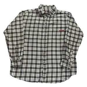 Dickies Flannel Shirt Men's Large Plaid Button Up *Distressed*